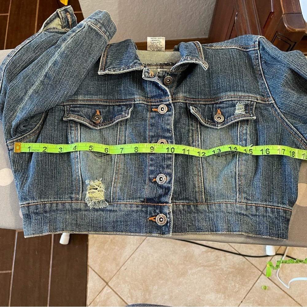 Paris Blues Cropped Blue Denim Jacket - Picture 11 of 14
